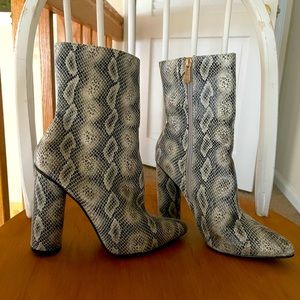 Snake skin booties